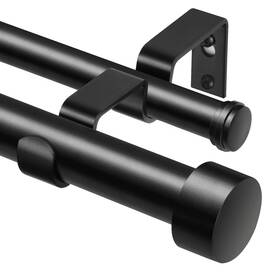 Kamanina 010200769 1 Inch Double Curtain Rods 66 To 120 Inches 5.5-10 66-120 Black