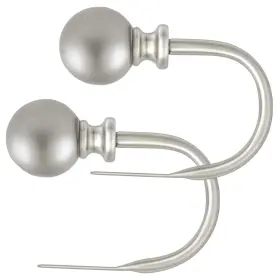 Kamanina 602299687742 Decorative Curtain Drapery Holdbacks Antique Silver Round Finials Window Cur