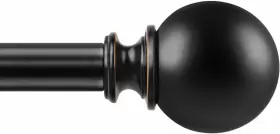 Tw-010300402-us-f1 Kamanina Curtain Rods For Windows 28 To 48 Inches Black 32-58 Inch
