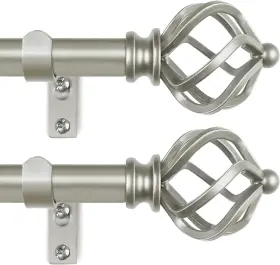 Tw-010310518-us-f1 Kamanina 2 Pack Curtain Rods 32 To 86 32-86 Inch 2pack Antique Silver