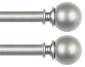 Tw-010310647-us-f1 Kamanina 2 Pack Curtain Rods For Windows 48 To 84 Inch 4-7ft 7/8 Sing