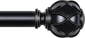 Tw-010340536-us-f1 Kamanina Curtain Rods For Windows 66 To 120 Inch 7/8 66-120 Black