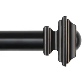 Tw-010350570-us-f1 Kamanina Black Curtain Rods For Windows 72 To 144 Inch 1 Heavy Duty Lon