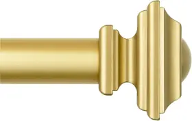 Tw-010350635-us-f1 Kamanina Gold Curtain Rods For Windows 72 To 144 72-144 Inch Warm