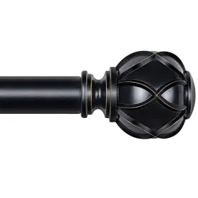 Tw-010380723-us-f1 Kamanina Curtain Rods For Windows 66 To 120 Inch 7/8 66-120 Black