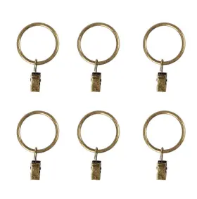 Kansphy 702004254709 28 Pack Drapery Curtain Clip Ringscurtain Rod Eyelet Ringantique Brass