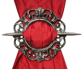 Kashi Home 783321940827 Antique Decorative Curtain Holdback Set Of 2 Bronze Silver Mahogany