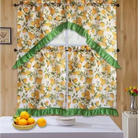 Kashi Home 815634062917 3 Piece Kitchen Curtain Rod Pocket Decorative Window