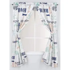 Kashi Home 815634086968 Printed Canvas Bathroom Window Curtains 54 Inch X58