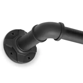 Indus32144 Kaymowda Industrial Curtain Rods For Windows 32 To 144 Inches - 1 Inch -144 Black