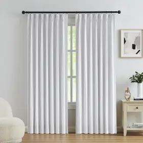 Pleat40x84x1wh Kayne Studio White Full Blackout Linen Textured Pinch Pleated Curtains 84 Inc