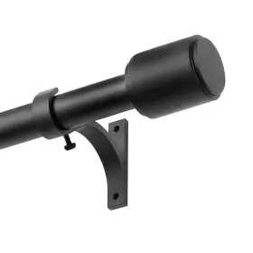 Ke-041 Kemmie 1 Inch Window Treatment Curtain Rod With Cylindrical Cap Finials Single D