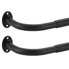Ke-099 Kemmie 2 Pack Curtain Rods Room Darking Wrap Around Single Window Rod 3/4 Inch Tele
