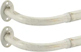 84-120 Kemmie Ke-103 2 Pack Curtain Rods Room Darking Wrap Around Single Brushed White