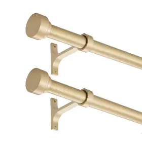 Ke-112 Kemmie 2 Pack Heavy Duty 1 Inch Diameter Single Curtain Rods 36-72 Adjustable Wi