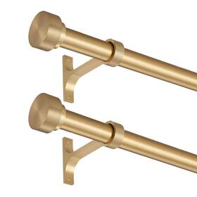 Kemmie Ke-172 2 Pack Heavy Duty 1 Inch Diameter Single Curtain Rods 36-72 Adjustable Wi
