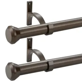 Ke-229 Kemmie 2 Pack Telescoping Curtain Rods 1inch Diameter Drapery 28-48inch Length