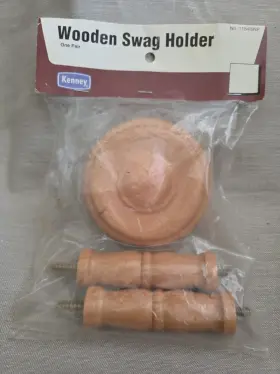 Kenney 042437017589 Vtg. Wooden Swag Holder Curtain New