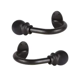 Kenney 042437022811 Fast Fit Easy Install Dryden 5/8ft Decorative Curtain Holdbacks Matte Black
