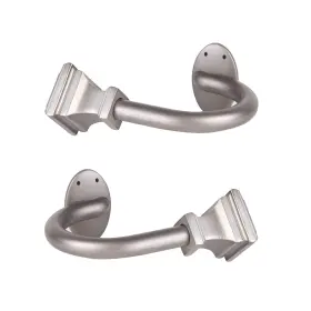 Kenney 042437022835 Fast Fit Easy Install Milton 5/8ft Decorative Curtain Holdbacks Pewter