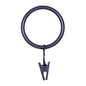Kenney 042437031462 Clip Rings For 1 Inch To 1-1/4 Diameter Curtain Rods Black 14-pack