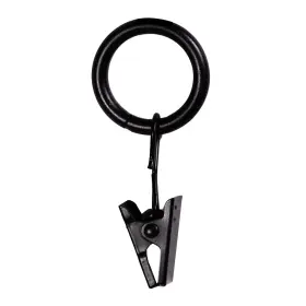 Kenney 042437550000 Black Curtain Clip Rings Petit Design 14-pack For Lightweight Drapes Or Curtains