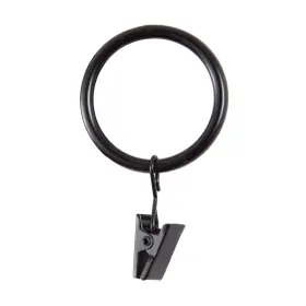 Kenney 042437852043 Clip Rings For 1 Inch To 1-1/4 Diameter Curtain Rods Black 14-pack
