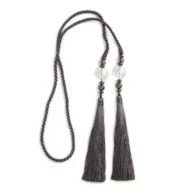 Kenney 042437943307 Small Bead Rope Window Curtain Tieback Charcoal