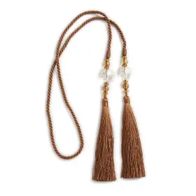 Kenney 042437943345 Small Bead Rope Window Curtain Tieback Cinnamon