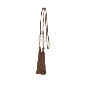 Kenney 042437998178 Small Bead Rope Window Curtain Tieback Chocolate