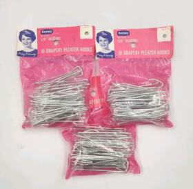 Kenney 1836k Vintage Kenny Drapery Pleated Hooks 1/8 Inch 3 Packs Of 10 New Old Stock