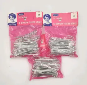 1836k Kenney Vintage Kenny Drapery Pleated Hooks 1/8 Inch 3 Packs Of 10 New Old Stock