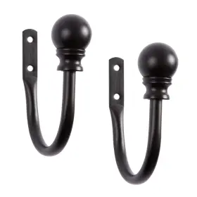 54928 Kenney Davenport Window Curtain Holdback Pair Matte Black Holdbacks