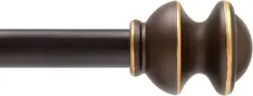 Kn71852 Kenney Kendall Knob Window Curtain Rod 30-86 Inch Oil Rubbed Bronze