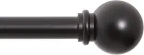 Kn71854 Kenney Chelsea Ball End Window Curtain Rod Adjustable For 30-86 Black