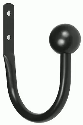 Kn74983 Kenney Curtain Hold Back Ball End Black 2-pk. -kn74983