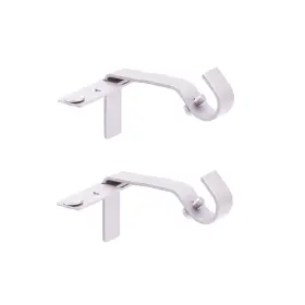 Kn76009 Kenney Fast Fit 5/8 Inch No Measure Curtain Rod Brackets Brushed Nickel 2 Count