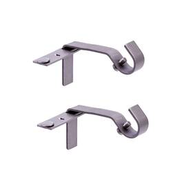 Kenney Kn76011 Fast Fit 5/8 Inch No Measure Curtain Rod Brackets Pewter One Size