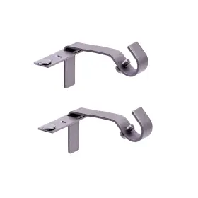 Kn76011 Kenney Fast Fit 5/8 Inch No Measure Curtain Rod Brackets Pewter One Size