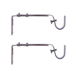 Kenney Kn85291 Adjustable Curtain Rod Brackets Mocha For 3/4 Inch