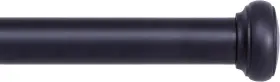 Kn90001 Kenney Weaver Cap End Indoor/outdoor Black Curtain Rod 72-144 Inch