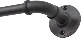 Kn90030 Kenney Adler Indoor/outdoor Black Curtain Rod Adjustable 28-48 Inch