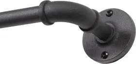 Kn90031 Kenney Adler Indoor/outdoor Black Curtain Rod - Adjustable 48-84 Inch