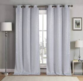 Kensie 13459d 12 Maddie 84l Metallic Blackout Grommet Pair 38 Inch W X 84 L In White