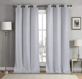 13459d Kensie 12 Maddie 84l Metallic Blackout Grommet Pair 38 Inch W X 84 L In White