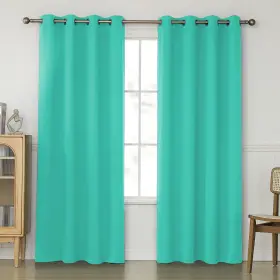 Gjmcl-24-turquoise-84 Keqiaosuocai Turquoise Blackout Curtains 84 Inches Long For Living Room - Gro