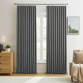 Keqiaosuocai Sc-pp-grey72105-2p Blackout Pleated Curtains 105 Inches Long Privacy Window Drapes