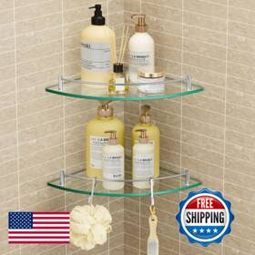 Kes B08kfqf9j9 Glass Corner Shelf For Bathroom 2 Pack Tempered
