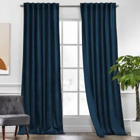Kguscbr5sd2-52108c26 Kgorge Navy Blue Velvet Curtains 108 Inches 2 Panels Blackout Curta Inch