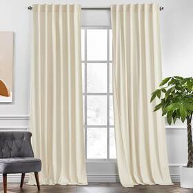 Kgorge Kguscbr5sd2-5290c34 Beige Velvet Curtains 90 Inches Long 2 Panels Blackout Curta Inch